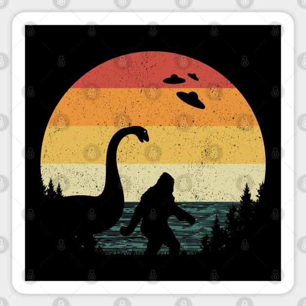 Bigfoot Loch Ness Monster Sticker by Tesszero